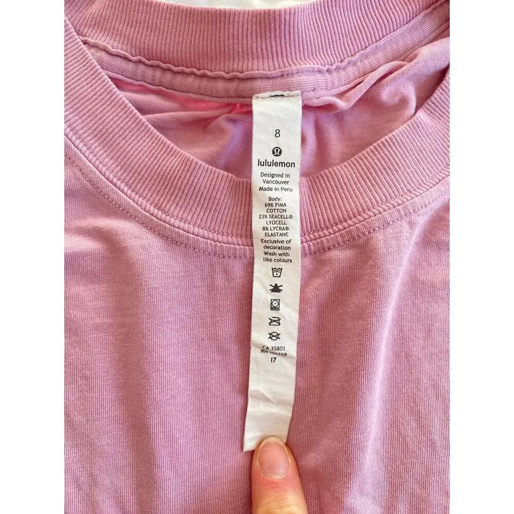 Lululemon athletica All Yours Boyfriend Tank Top Oversized Pima Tee Pink Taupe 8 - Picture 5 of 8